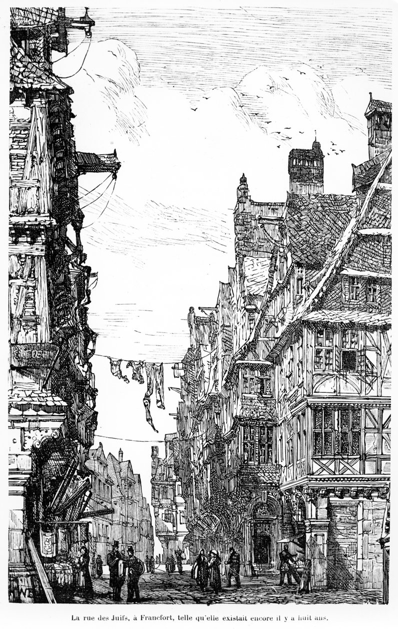 La Judengasse di Francoforte, c.1860-70 da French School