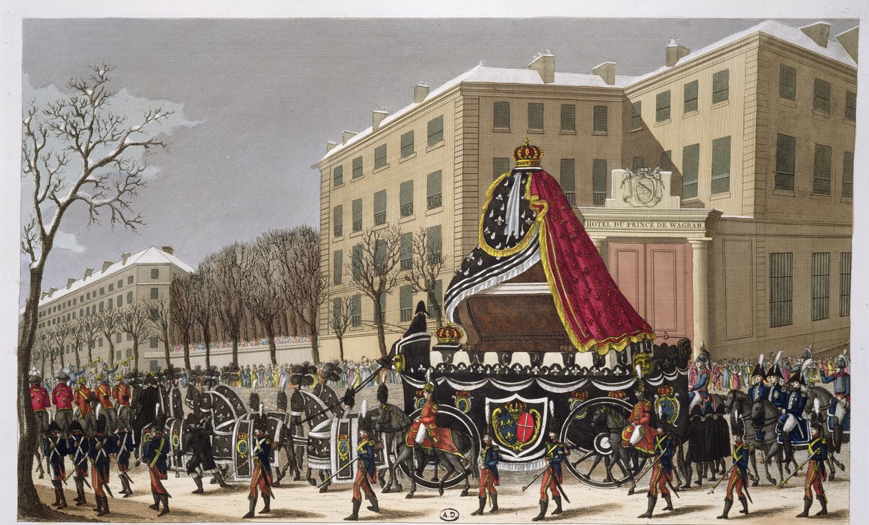 Il Corteo Funebre di Luigi XVI (1754-93) e Maria Antonietta (1755-93) 21 gennaio 1815 da French School
