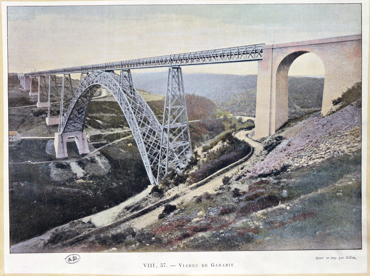 Il Viadotto di Garabit, costruito 1882-84, stampato da Gillot da French School