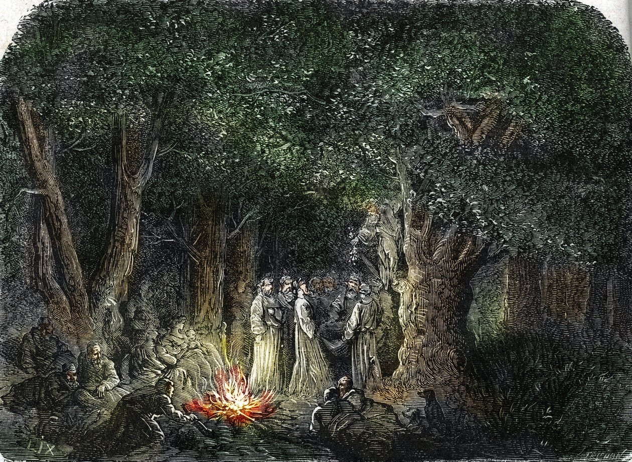 I Galli e i loro sacerdoti o Druidi (incisione) 1864 da French School