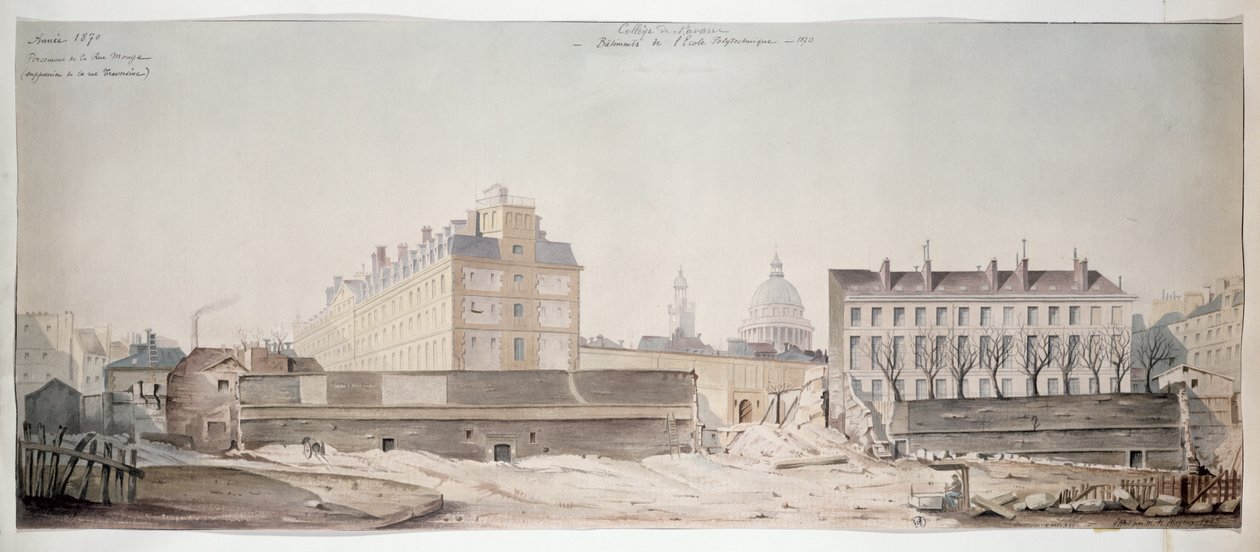 Il buco in Rue Monge, il Collegio di Navarra e la Scuola Politecnica di Parigi, 1870 da French School