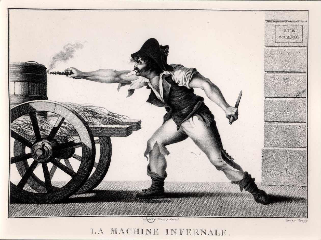 La macchina infernale, rue Saint-Nicaise, Parigi, 24 dicembre 1800 da French School
