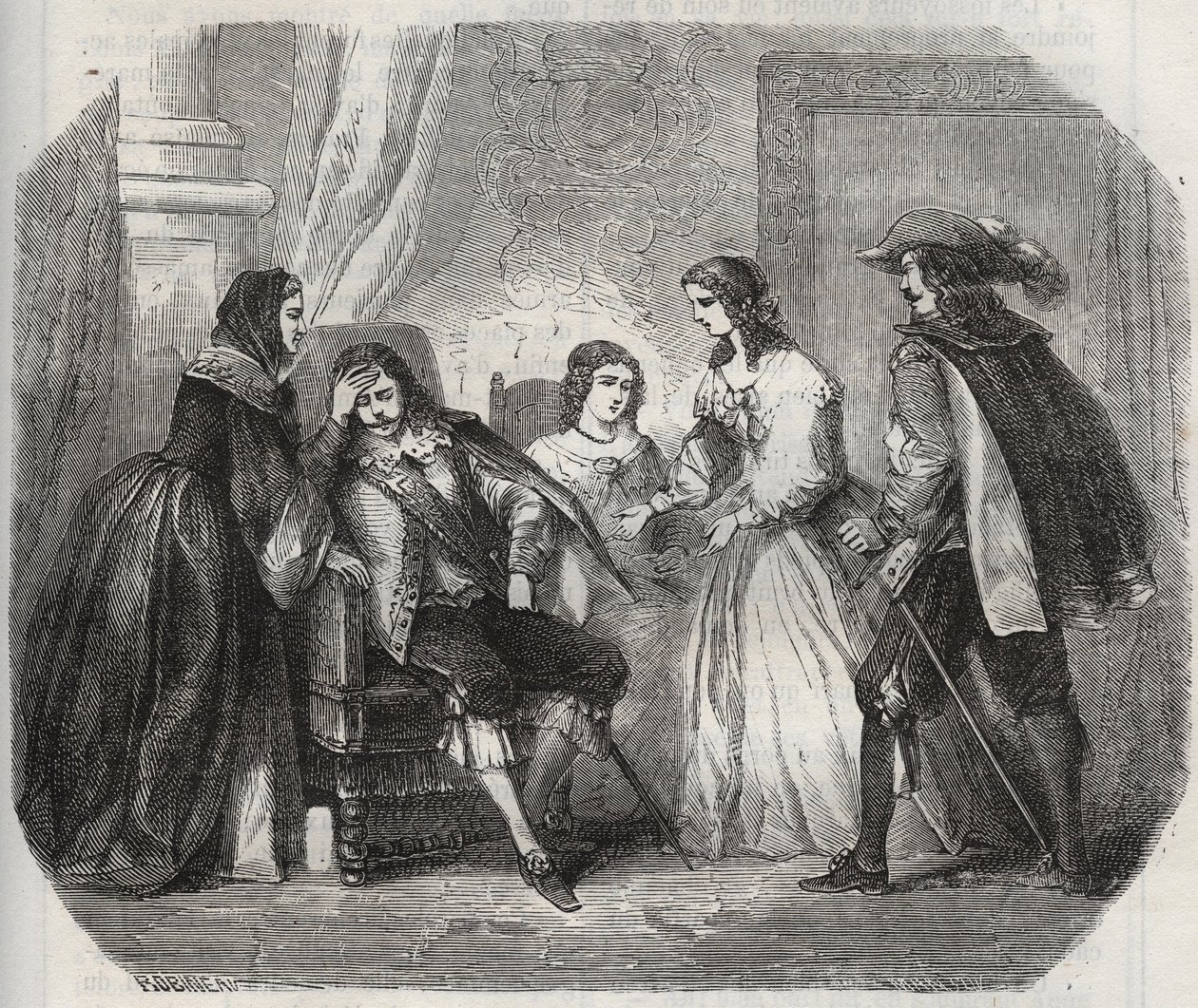 Il re di Francia Luigi XIII (1601-1643) è colto da emicrania mentre parla con la regina Anna d