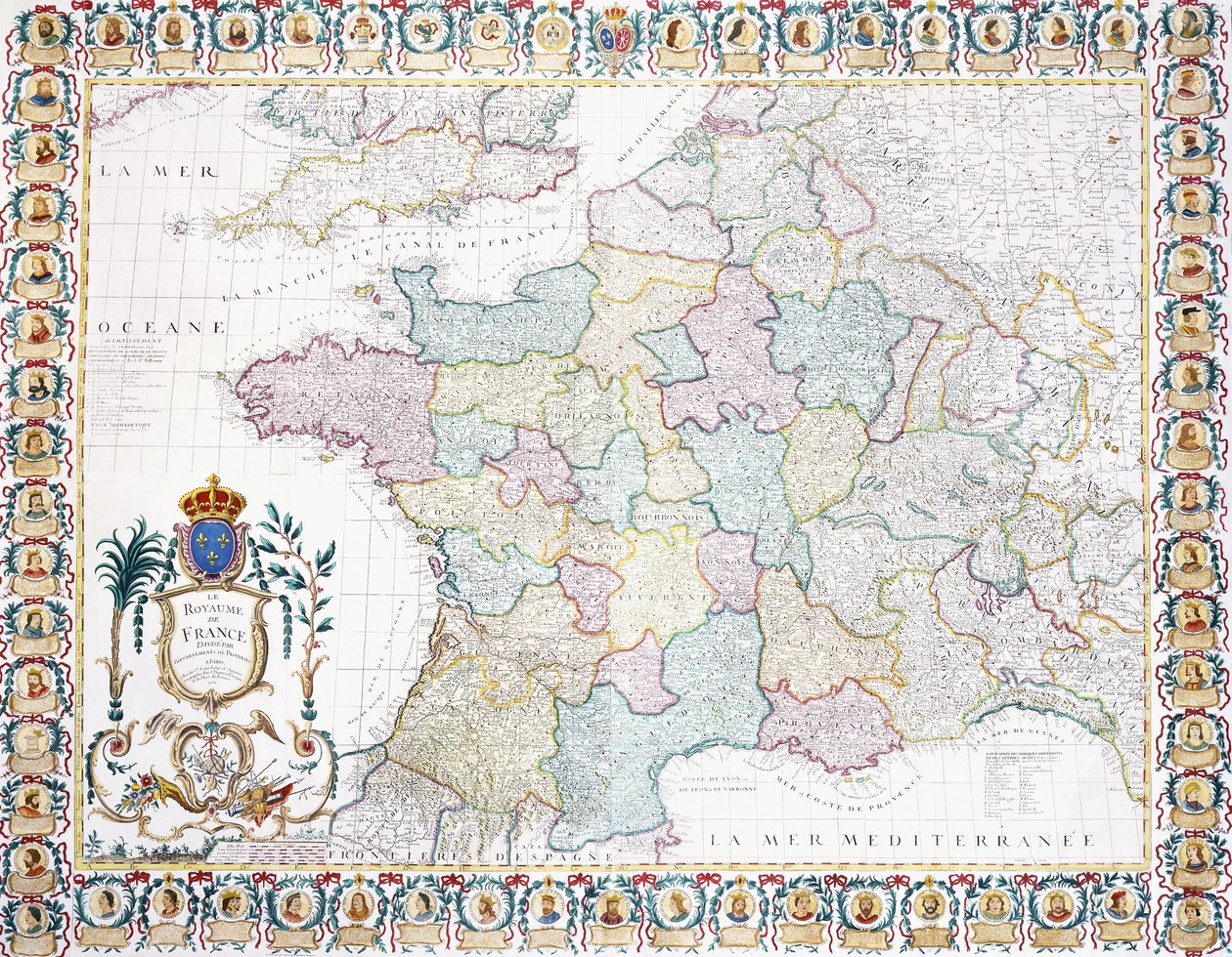 Il Regno di Francia diviso in governi locali, 1751 da French School
