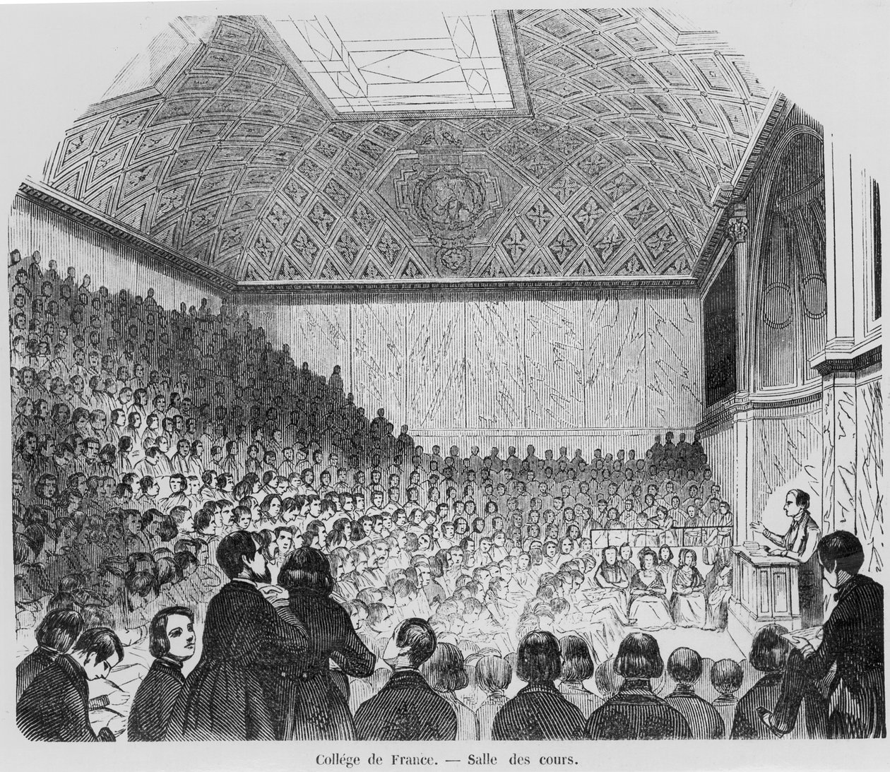 Il teatro delle lezioni del Collège de France, da Tableaux de Paris di E. Texier, 1852 da French School
