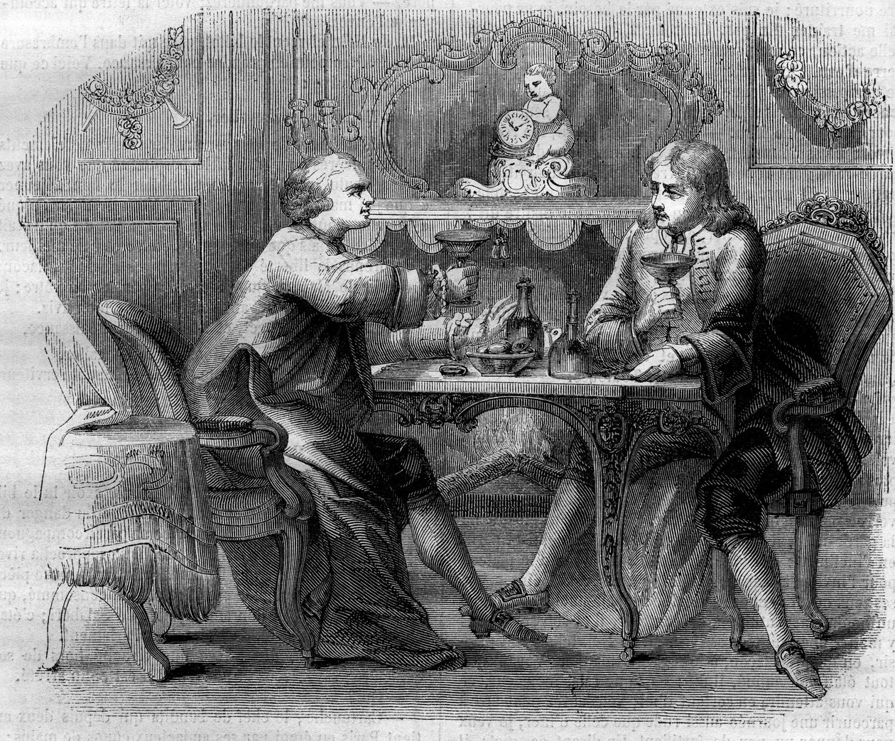 Il marchese de Nointel offre un pranzo al bandito Cartouche (Louis Dominique Cartouche detto da French School