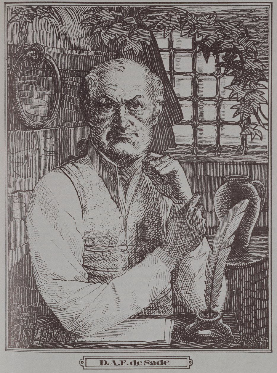 Il Marchese de Sade (1740-1814) in prigione da French School
