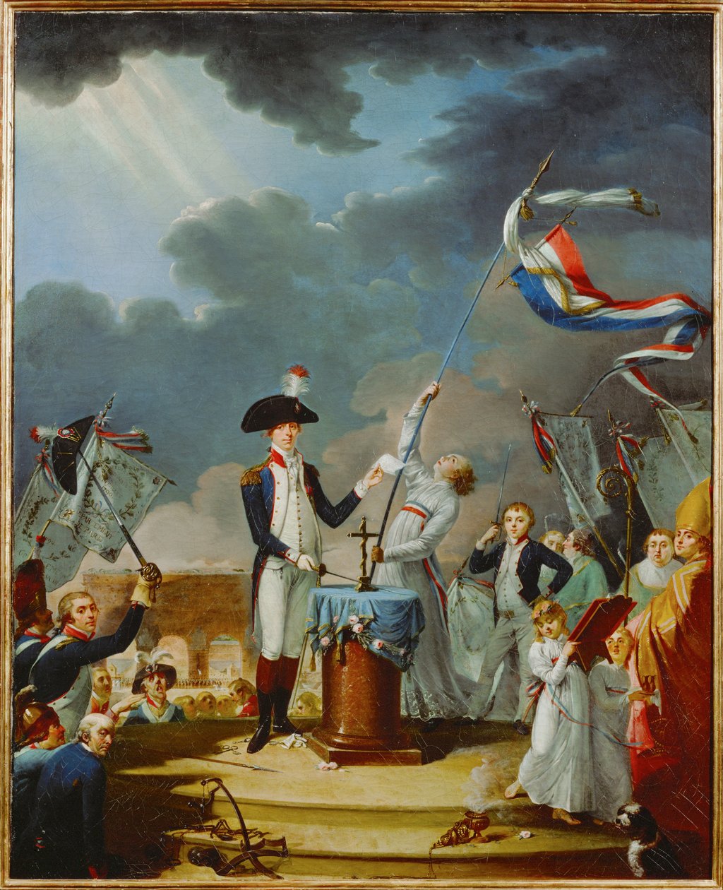Il giuramento del generale Lafayette alla celebrazione della Federazione ... da French School