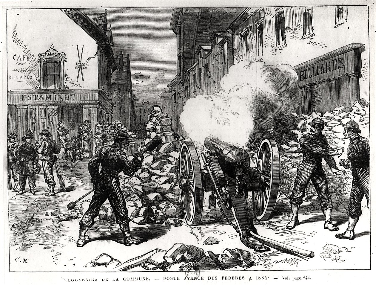 La Comune di Parigi: Una barricata a Issy, 2 maggio 1871 da French School