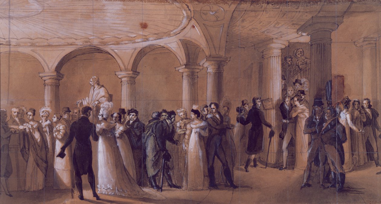 Il Peristilio al Théâtre Français, c.1822 da French School
