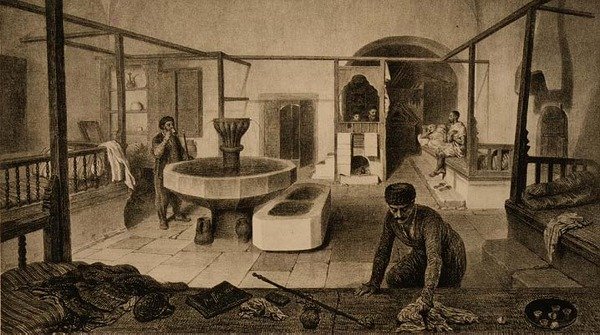 La sala di riposo dei bagni tartari da French School