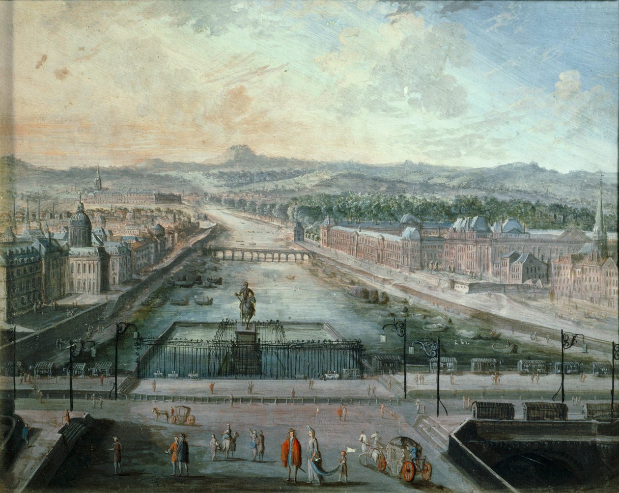 La Senna vista da Place Dauphine... (dipinto su tela) da French School
