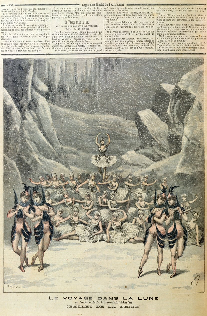 Il balletto della neve, da Il viaggio sulla luna di Jacques Offenbach (1819-90) da Le Petit Journal, 16 aprile 1892 da French School