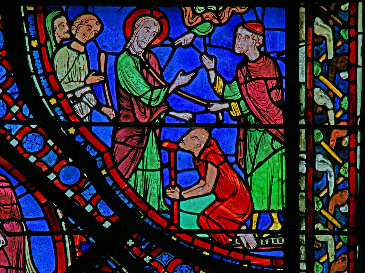 San Giacomo: guarisce un paralitico (dettaglio) da French School