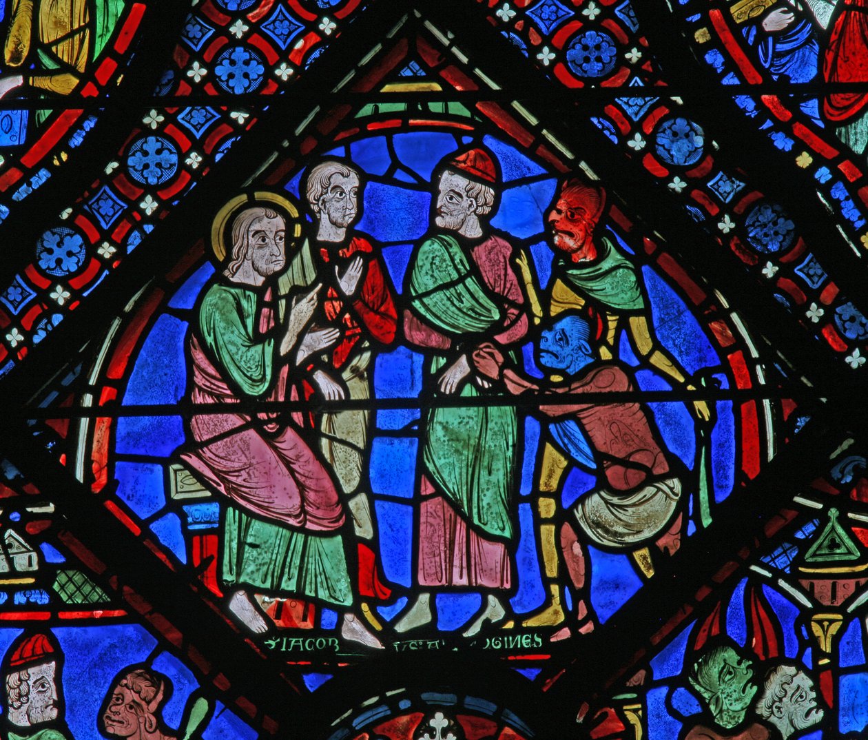 San Giacomo: con Almongenes (Hermogines), Filetus e demoni (dettaglio) da French School