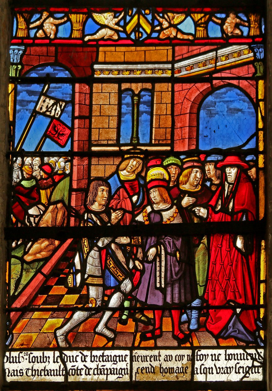 La finestra di San Luigi: Omaggio del Conte Thibault IV a San Luigi da French School