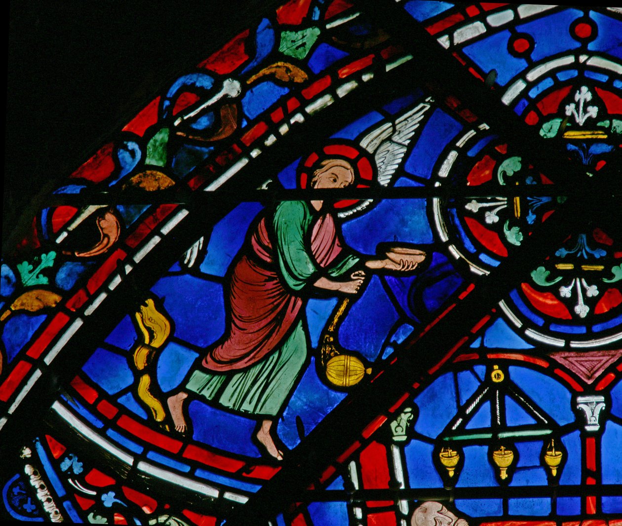 La finestra di San Tommaso: angeli assistono alla tomba di San Tommaso da French School