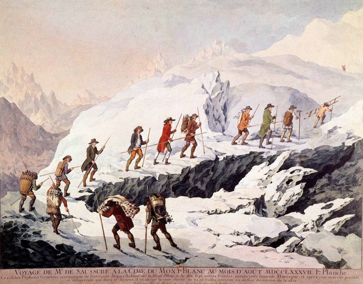 Il naturalista svizzero Horace-Bénédict de Saussure e la guida alpina francese Jacques Balmat fecero la seconda ascensione del Monte Bianco nell