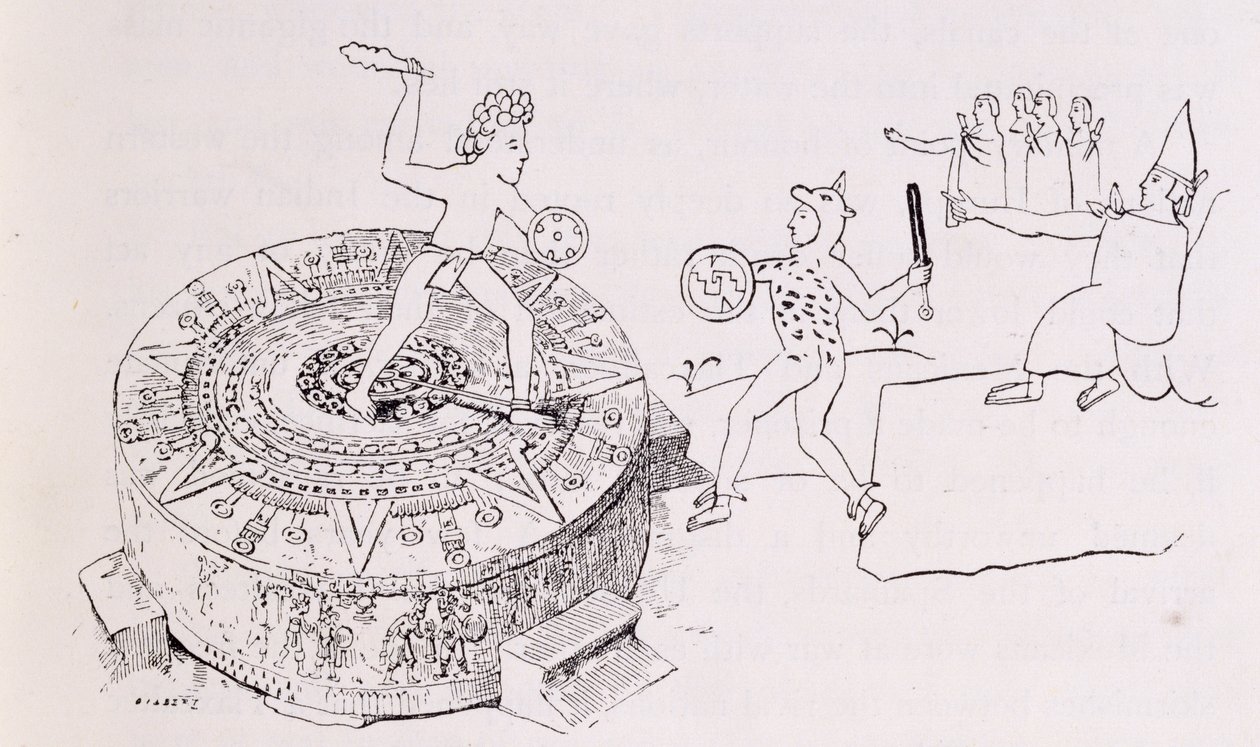 Il Temalacati, o Pietra Gladiatoria, dal Codice Ramirez, da 