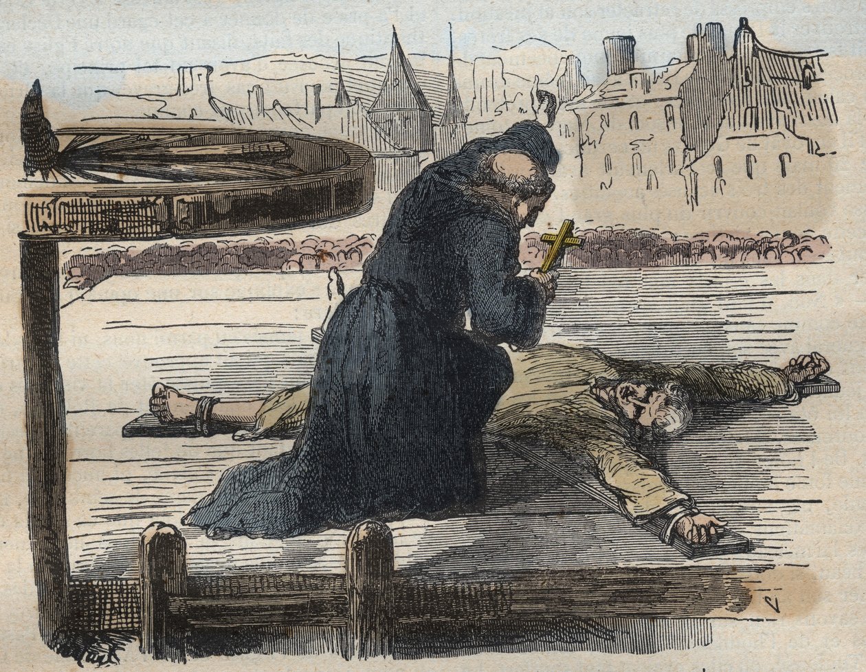 La Tortura di Jean Calas, illustrazione da Causes célèbres de tous les peuples..., di Armand Fouquier, 1858-67 da French School