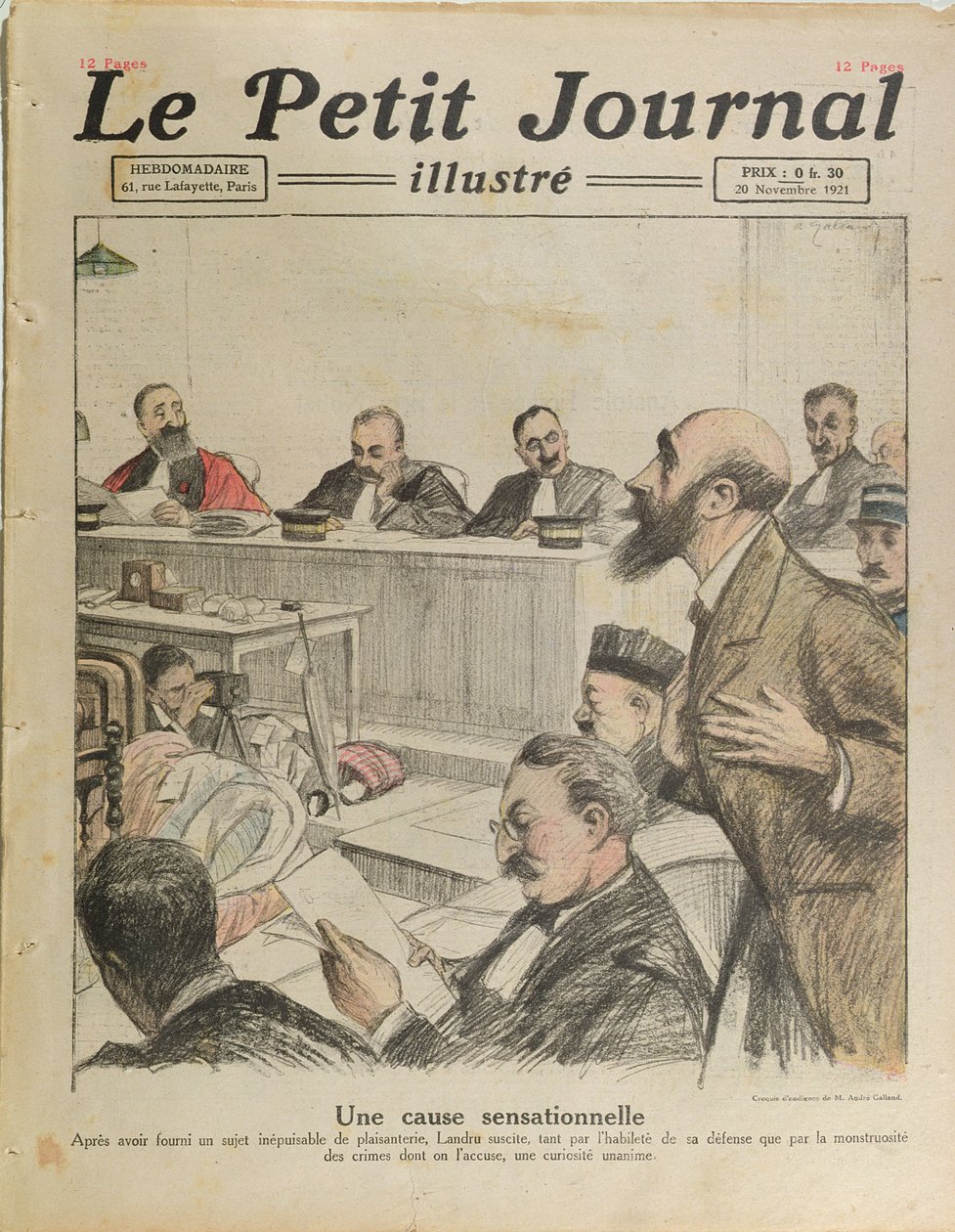 Il processo di Henri Désiré Landru da Le Petit Journal, 20 novembre 1921 da French School