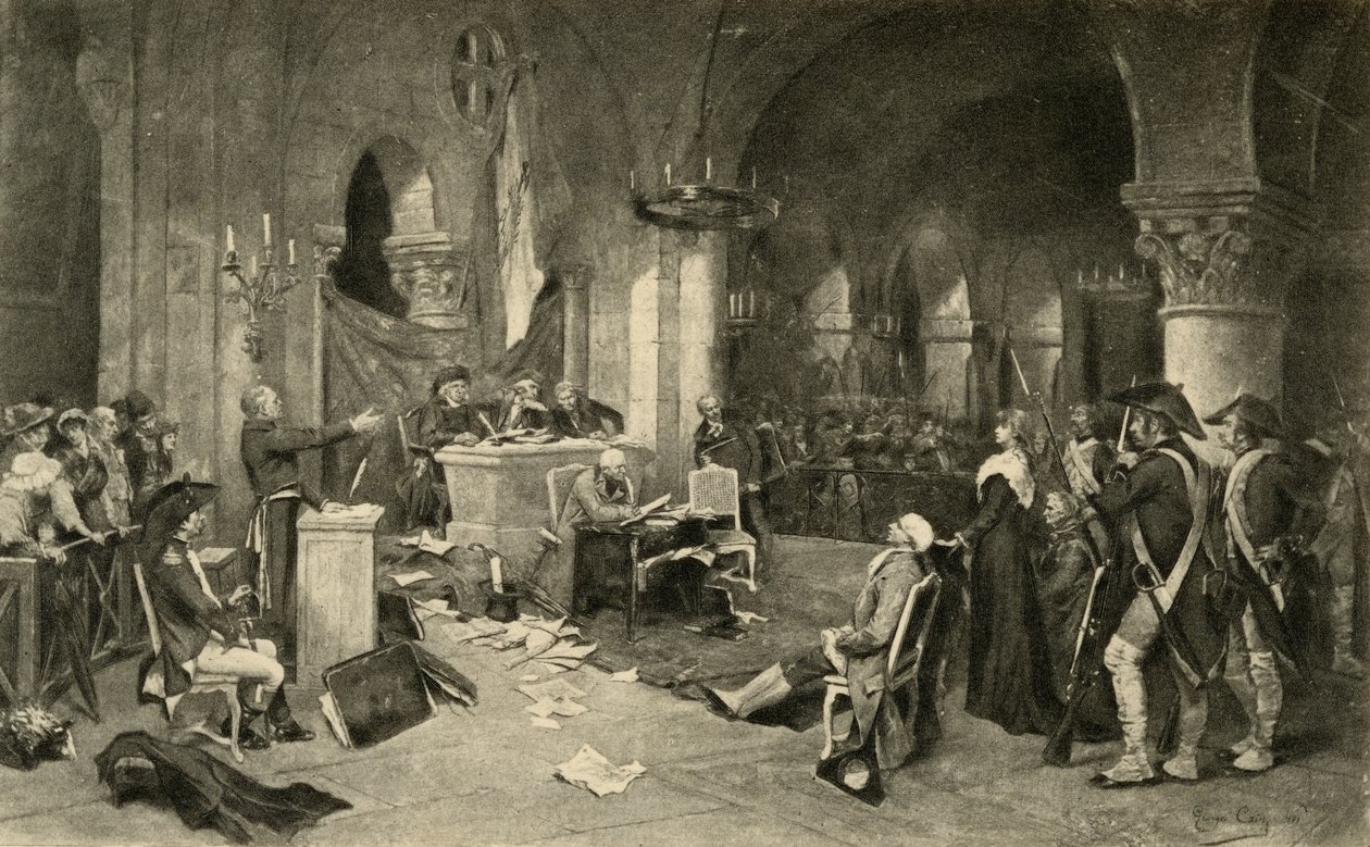 Il processo di Maria Antonietta il 16 ottobre 1793 da French School