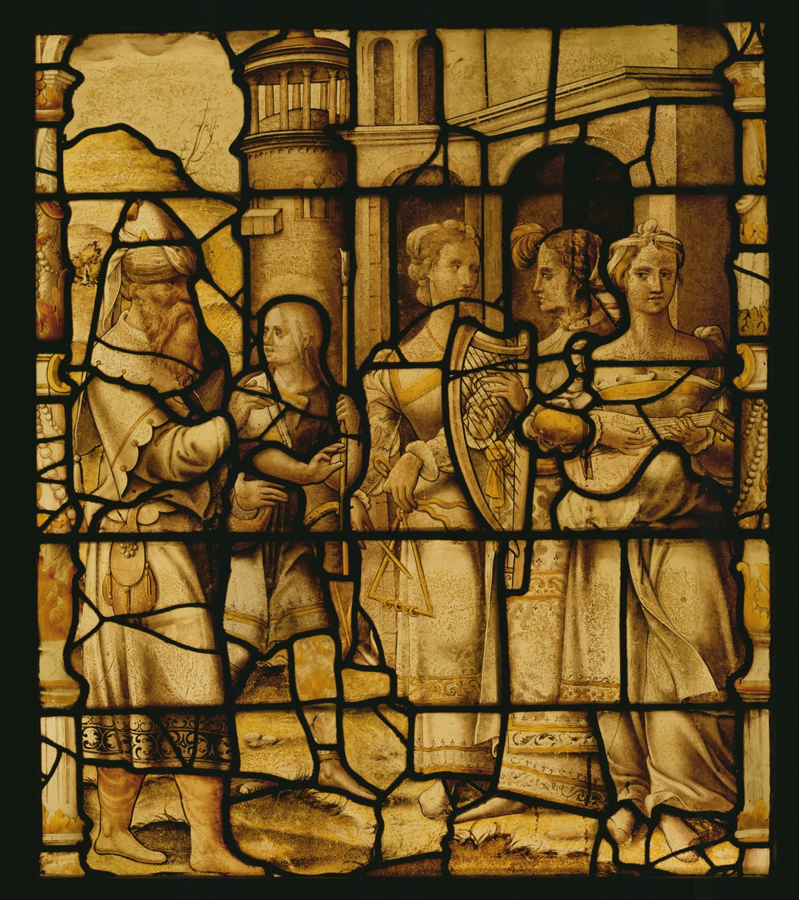 Il ritorno trionfale di Davide, da Notre-Dame du Val, Provins da French School