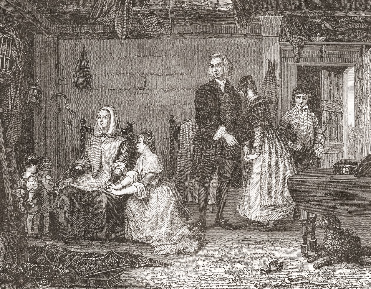 Il vicario di Wakefield riconcilia sua moglie con Olivia (dopo il dipinto di Gilbert Stuart Newton) da French School