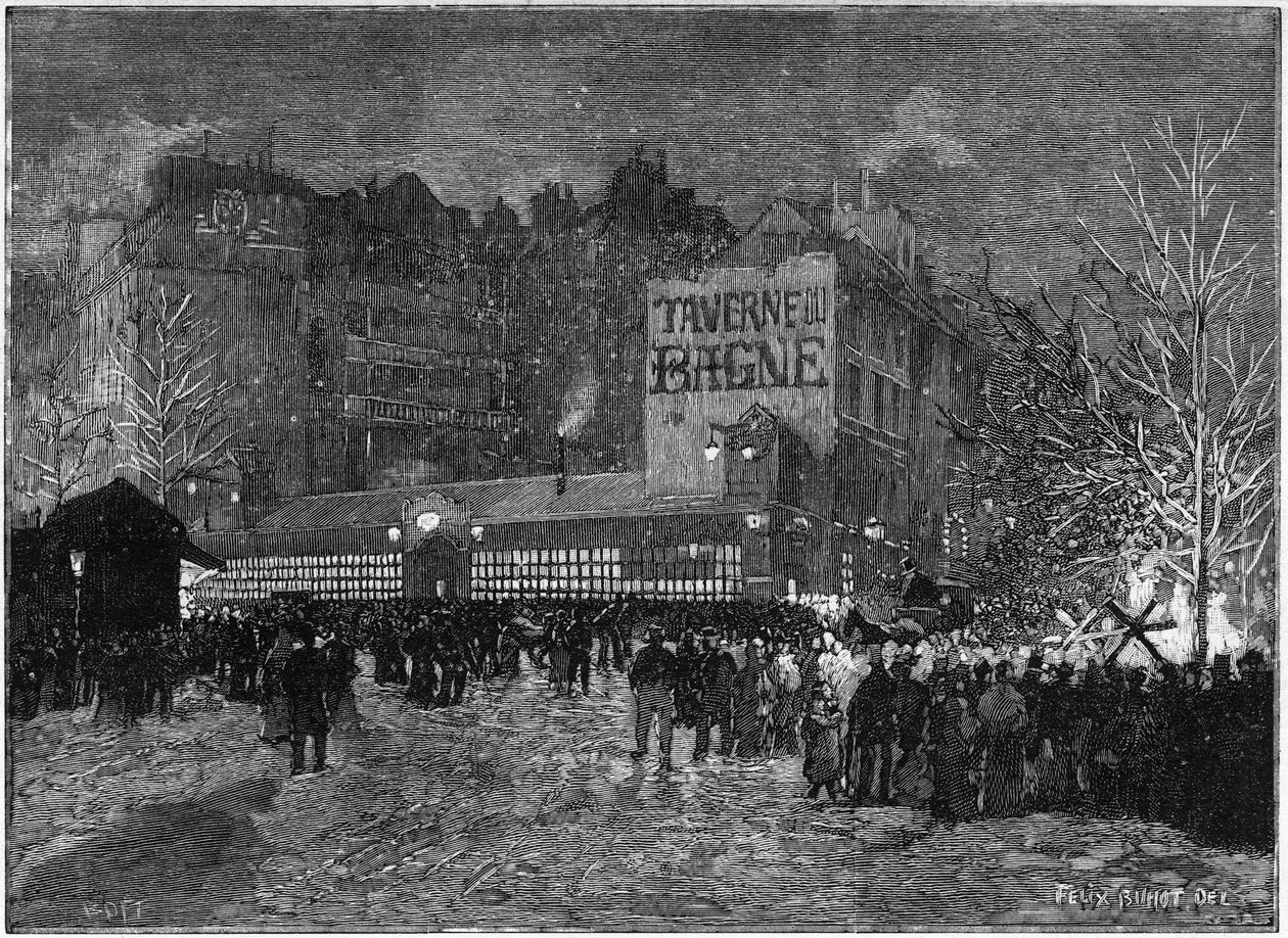 La festa annuale di Montmartre e la Taverna del bagno a Parigi, in 