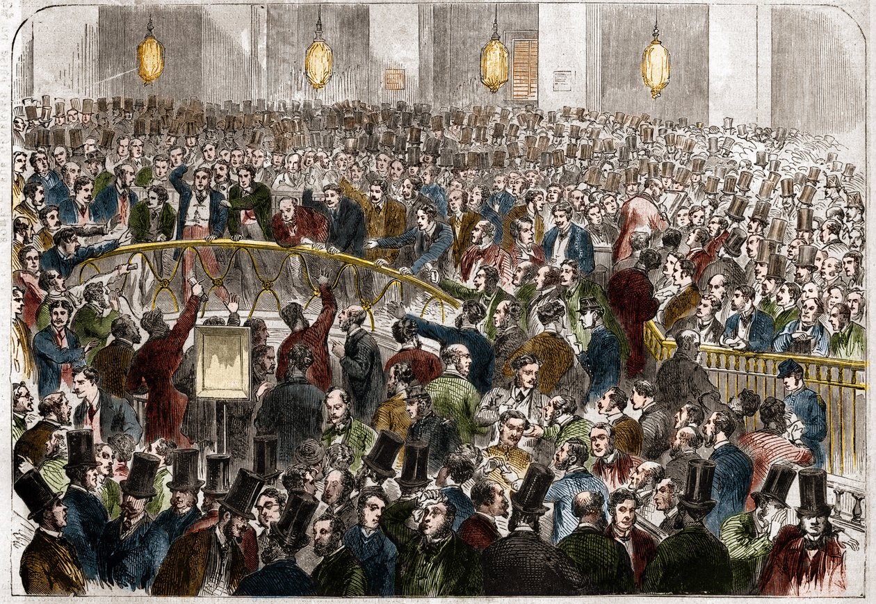 Il paniere degli agenti di cambio alla Borsa di Parigi nel 1867 da French School