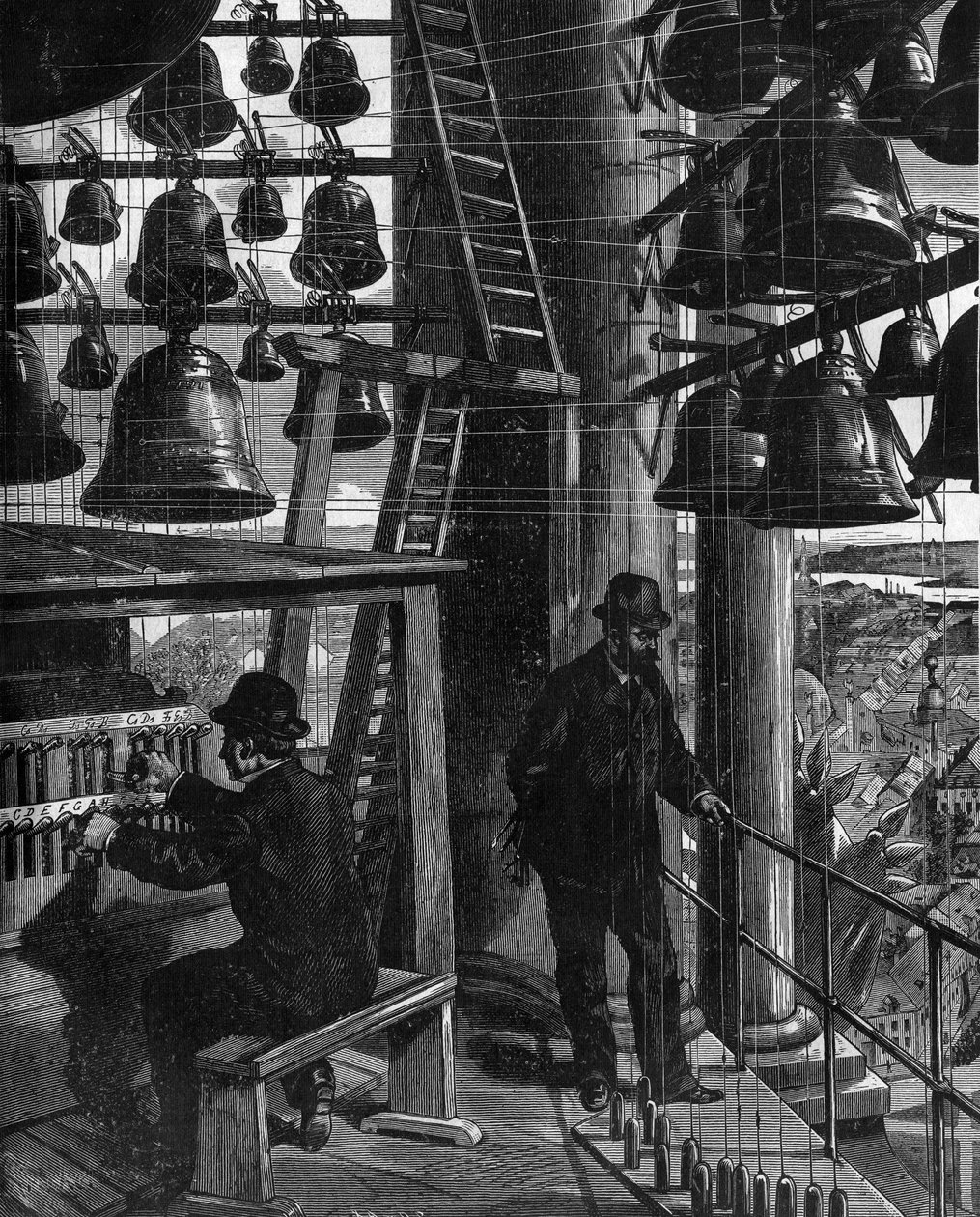 Il carillon di Potsdam in Germania nel XIX secolo da French School