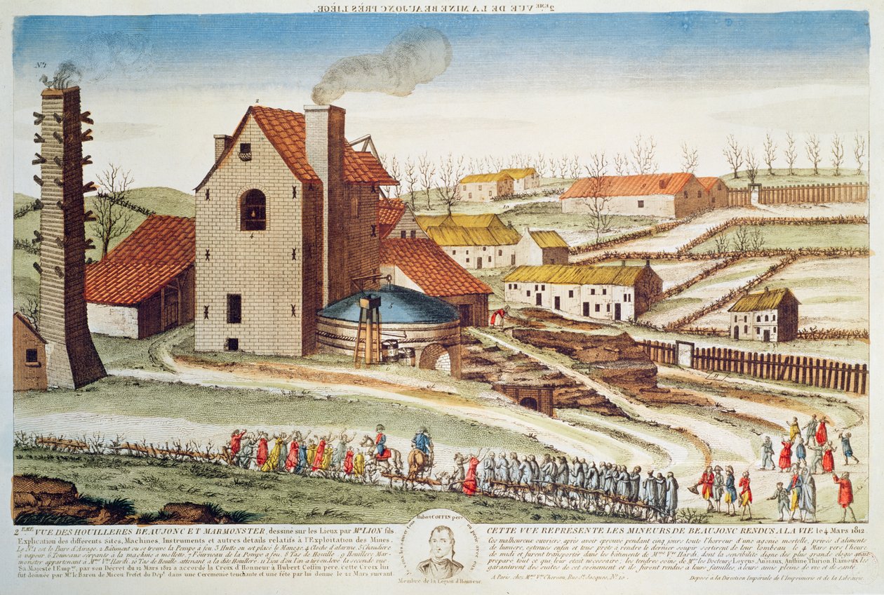 La catastrofe della miniera di carbone di Beaujonc vicino a Liegi, 1812 da French School