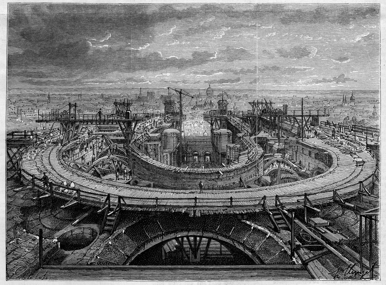 Il cantiere della Chiesa del Sacro Cuore di Montmartre nel 1886, in 