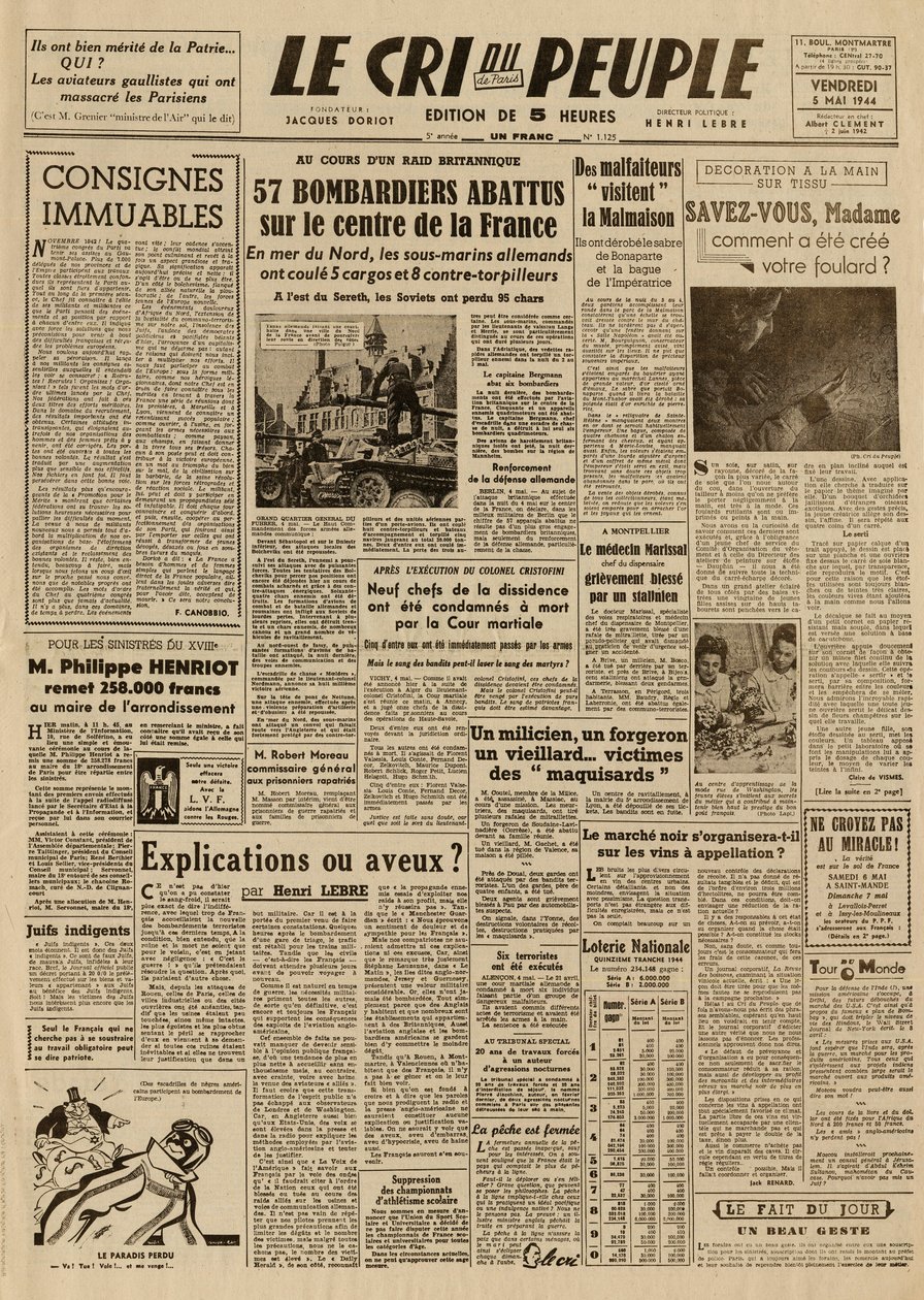 Il grido del popolo - venerdì 5 maggio da French School