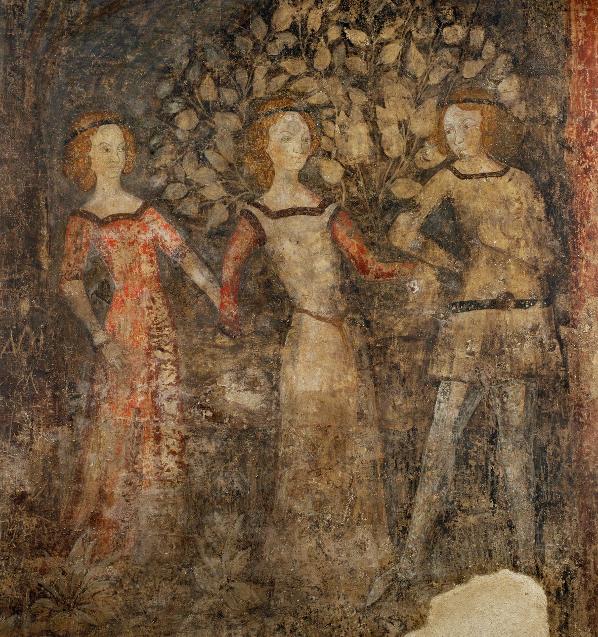 La danza, scena cortese ... (affresco) da French School