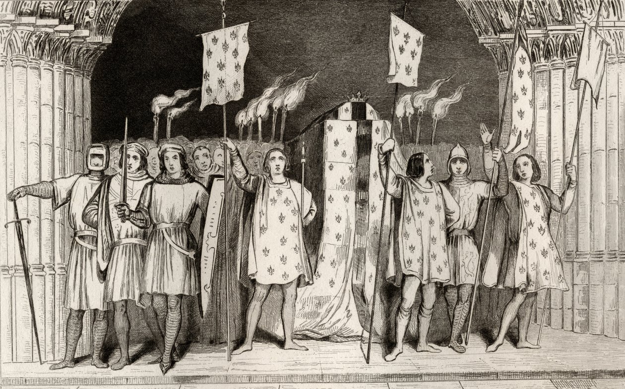 Il neonato morto Giovanni I (1316) il Postumo proclamato Re al suo funerale, da 