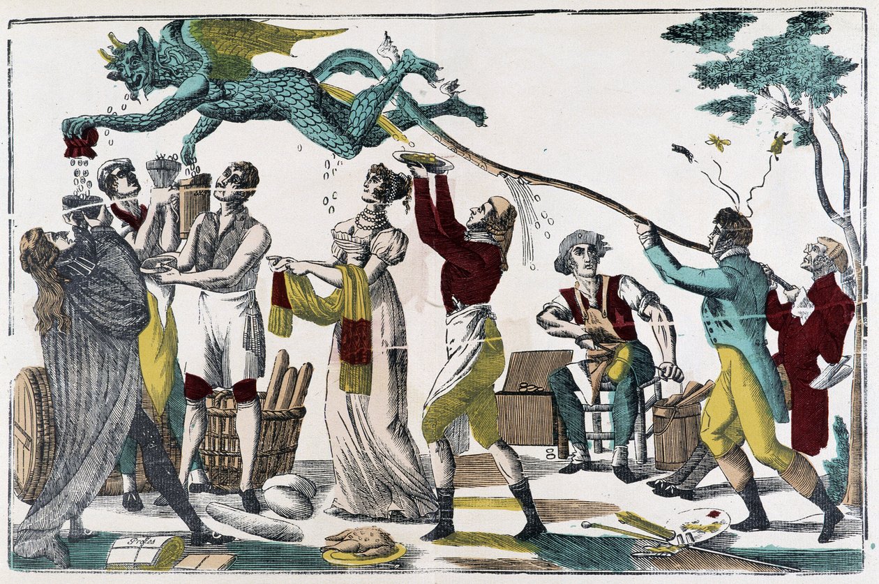Il diavolo del denaro, capo della finanza - Immagine di Epinal da French School
