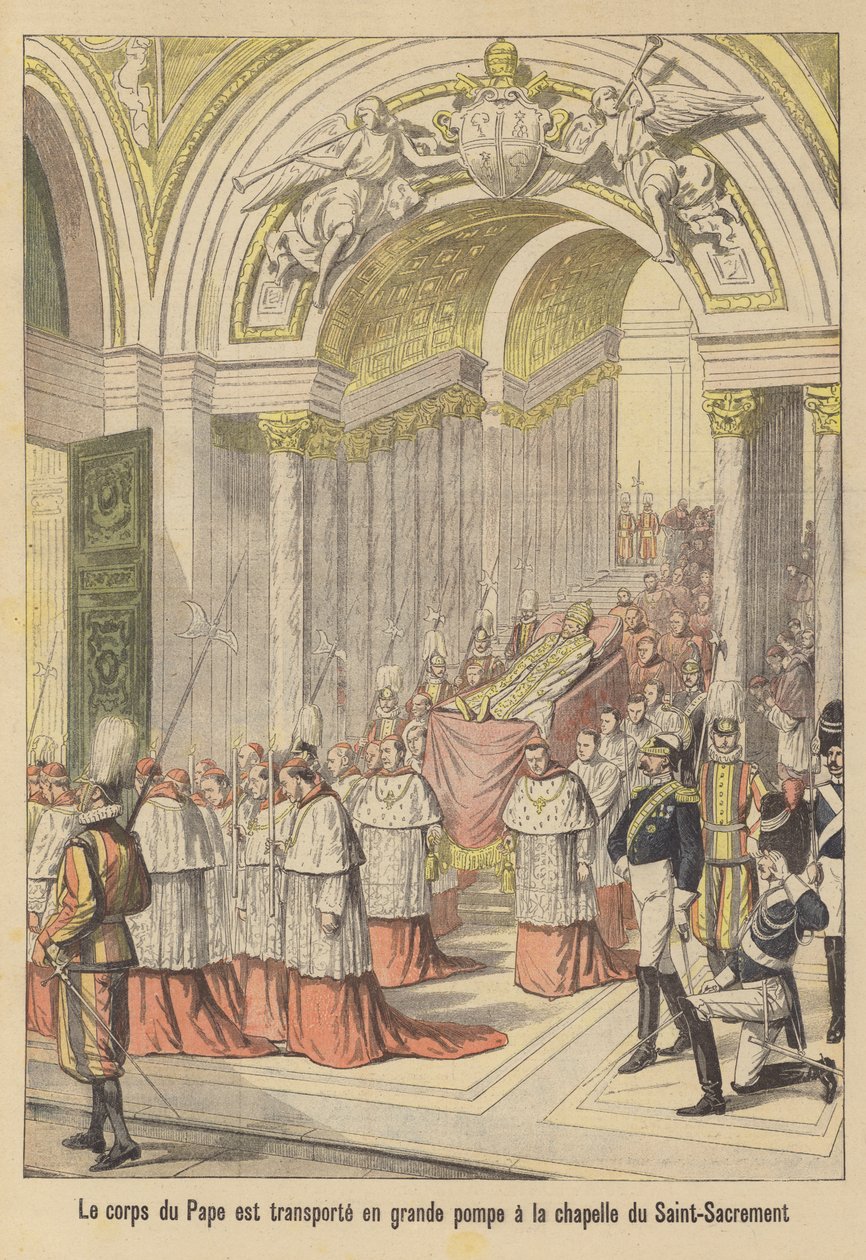I funerali di Papa Leone XIII (litografia a colori) da French School