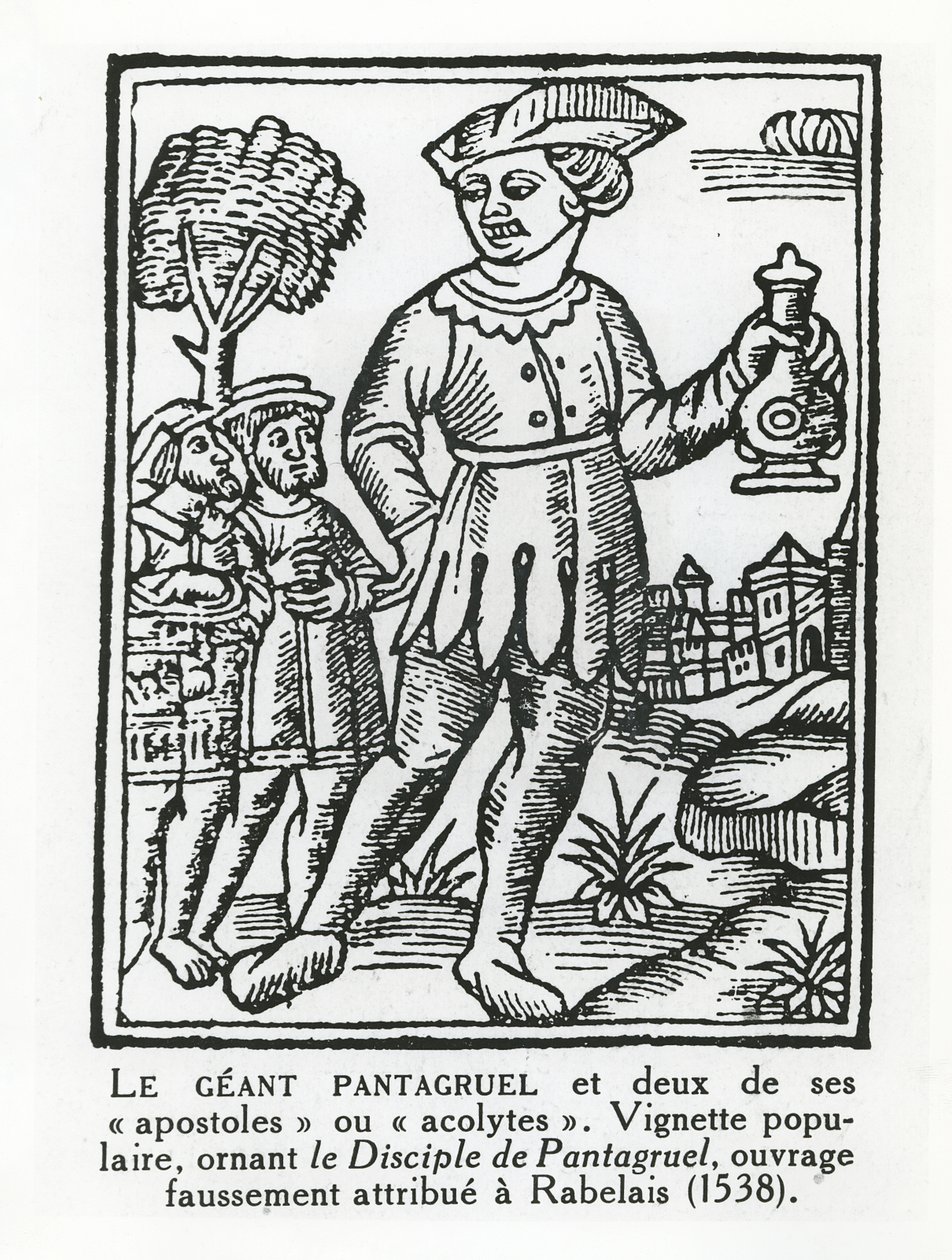 Il gigante Pantagruel e due dei suoi apostoli, da 