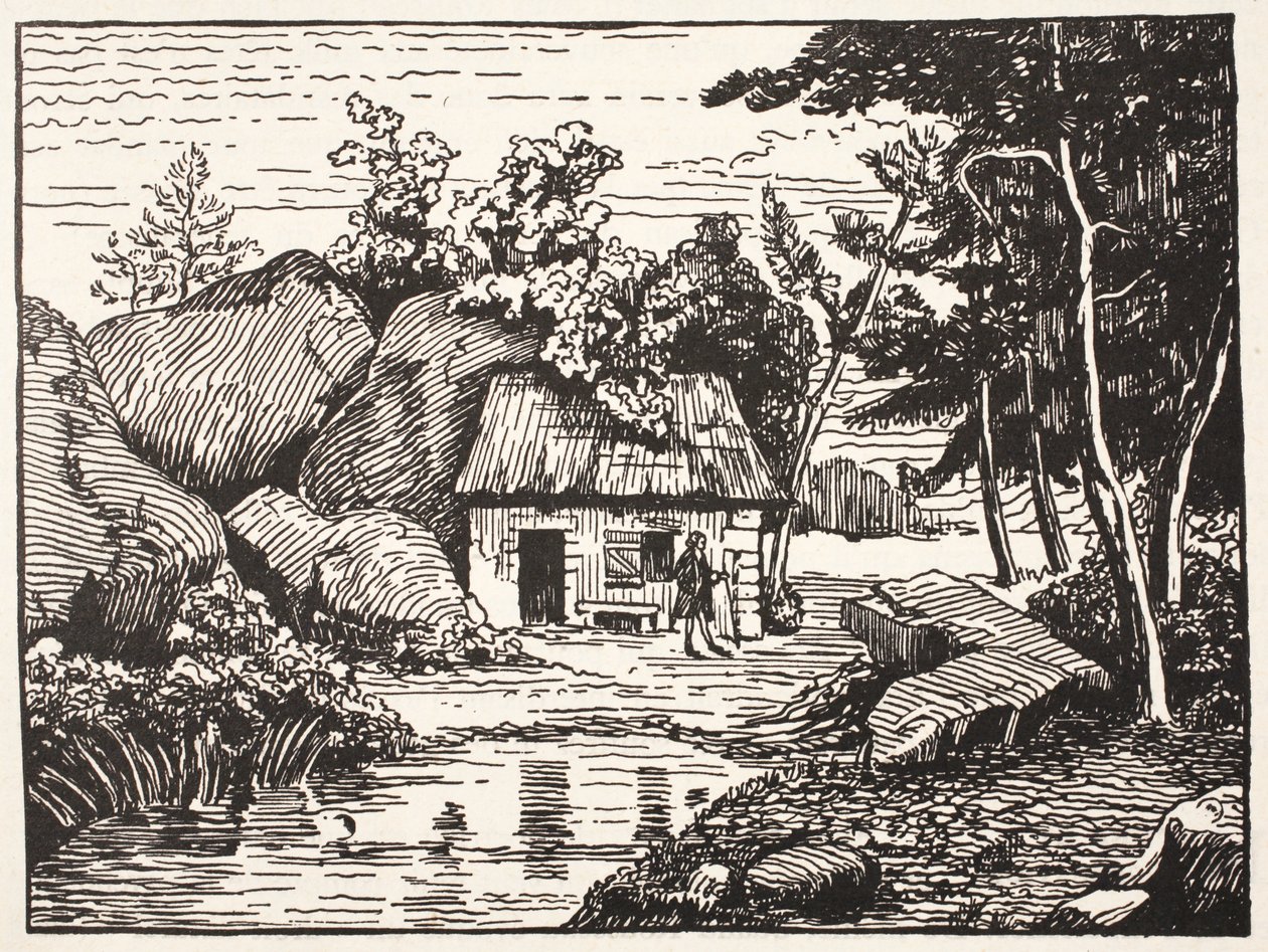 La capanna di J.J. Rousseau da French School