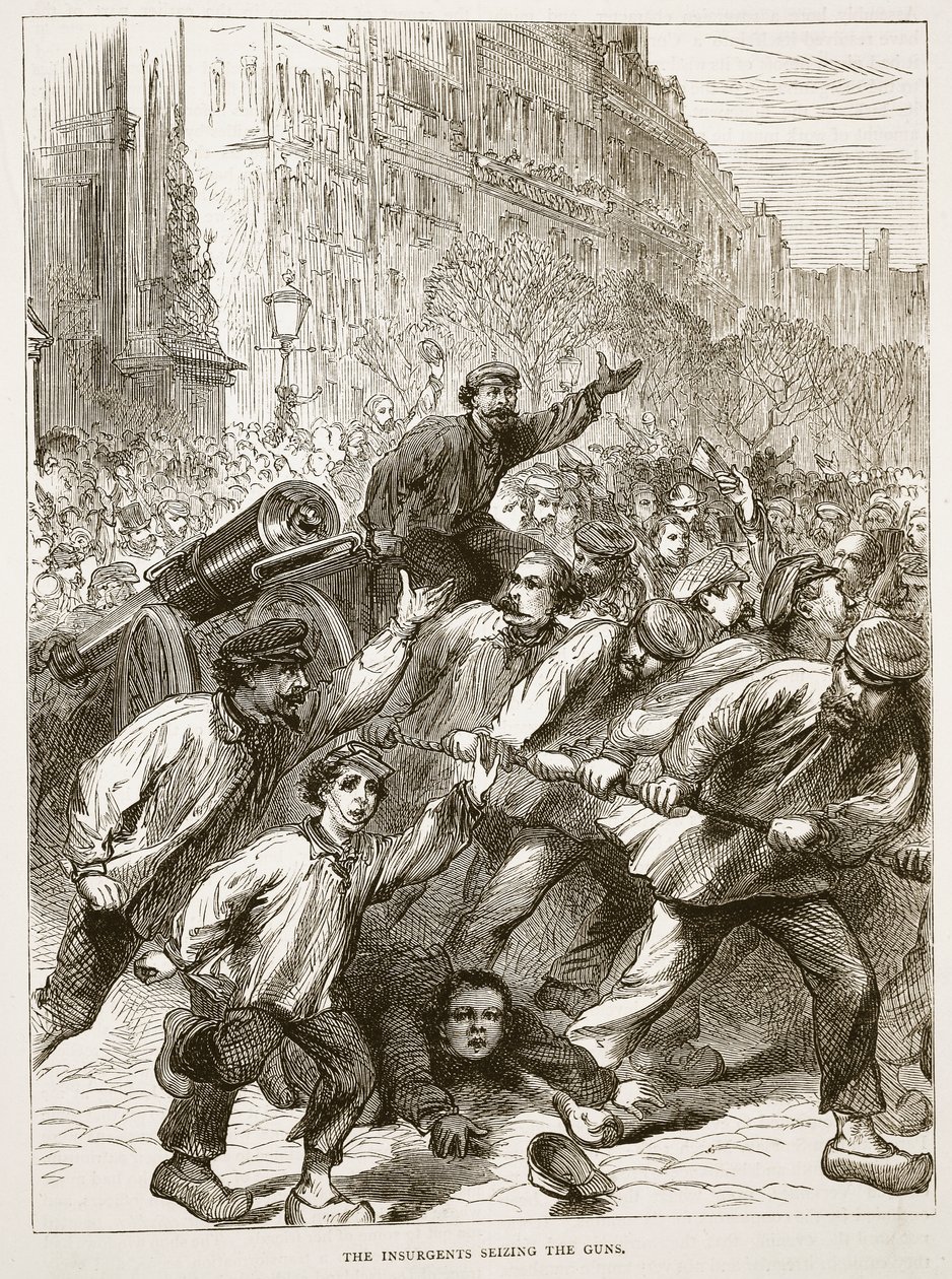 Gli insorti che sequestrano i cannoni, marzo 1871, illustrazione da Cassells History of the War between France and Germany, 1870-1871 da French School