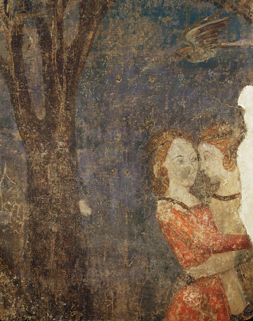 Il bacio, scena cortese ... (affresco) da French School