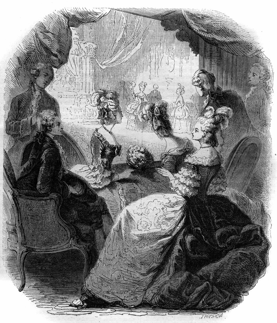 La loggia della Delfina Maria Antonietta (1755-1793) durante la rappresentazione dell