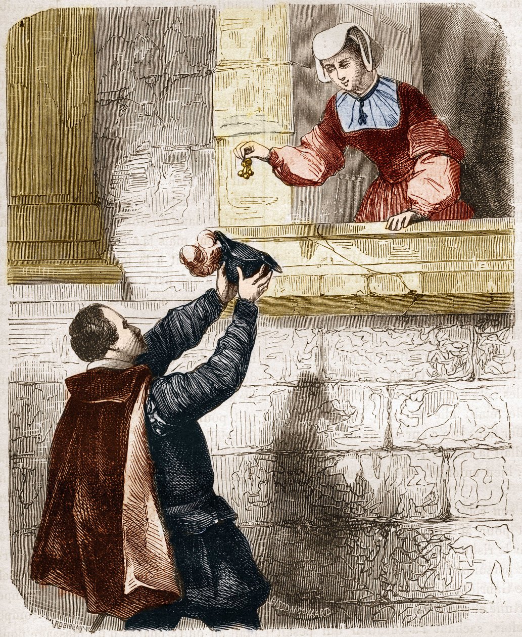 Gli amori misteriosi del Re Enrico II (1519-1559) e Diana di Poitiers (1499-1566). Incisione in “La storia della prostituzione e della depravazione tra tutti i popoli del mondo dall