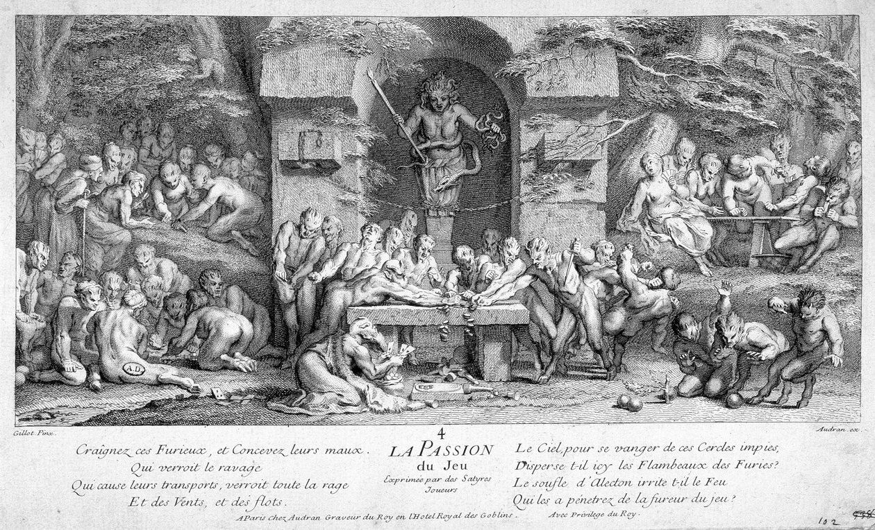 La passione per il gioco espressa dai giocatori satiri da French School