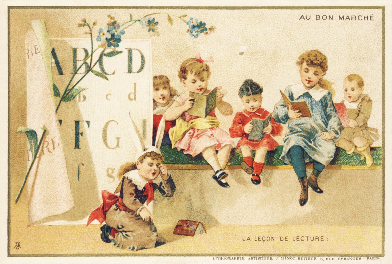 La lezione di lettura, Parigi, c.1900 da French School