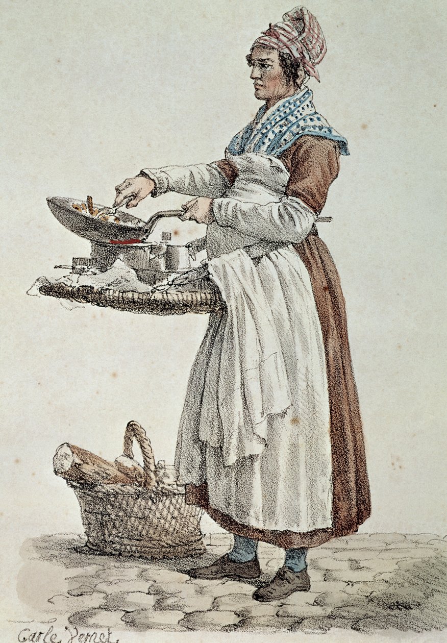 Il venditore di salsicce, stampa, Francia da French School