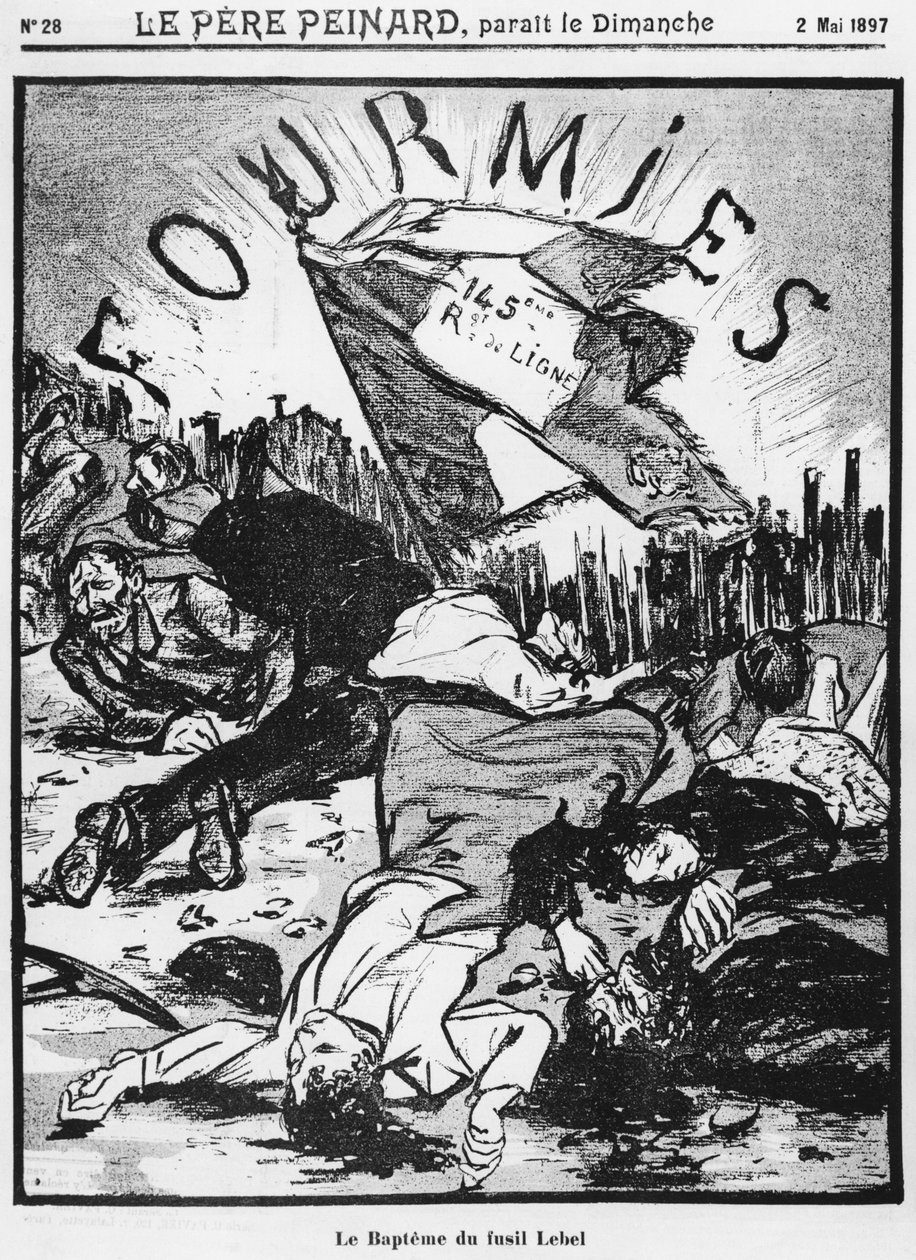 La sparatoria di Fourmies, illustrazione da Le Pere Peinard, 2 maggio 1897 da French School