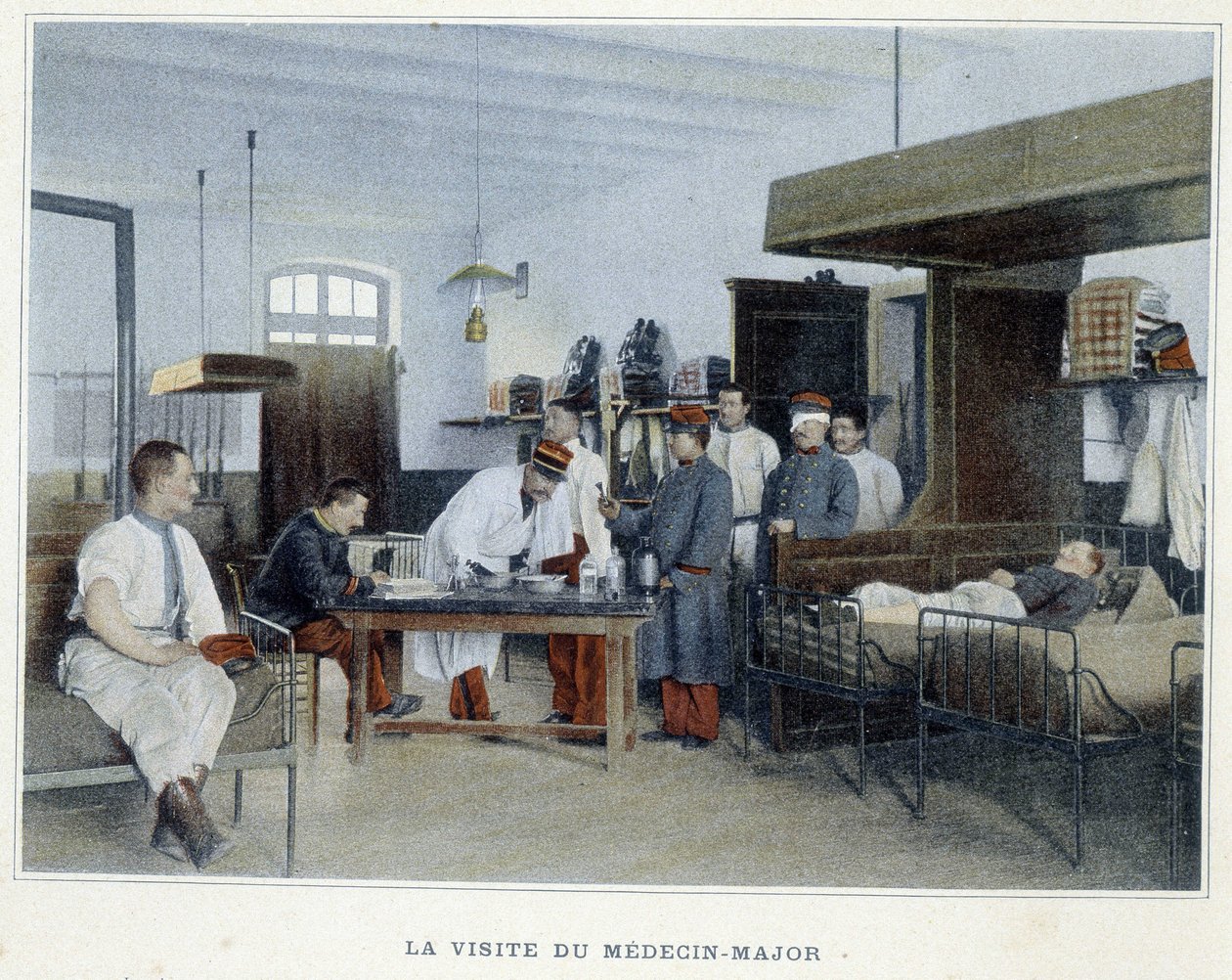 La visita del medico maggiore - in "Album militaire" - fanteria: servizio interno da French School