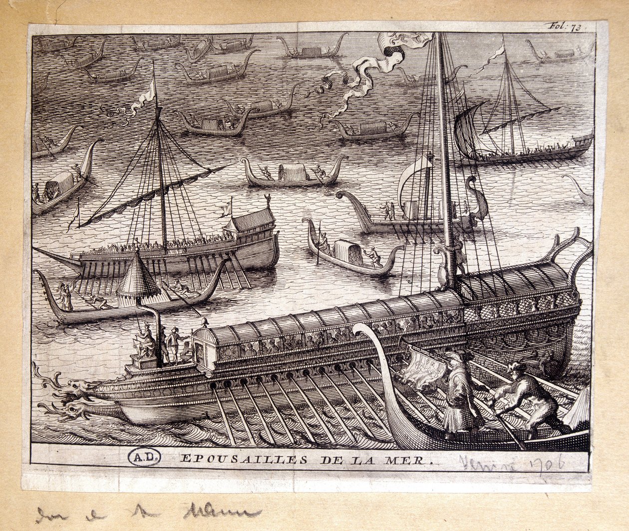 Le mogli del Doge di Venezia con il mare nel 1706 da French School